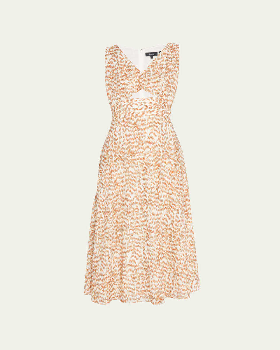 Sleeveless Printed Midi A-Line Dress
