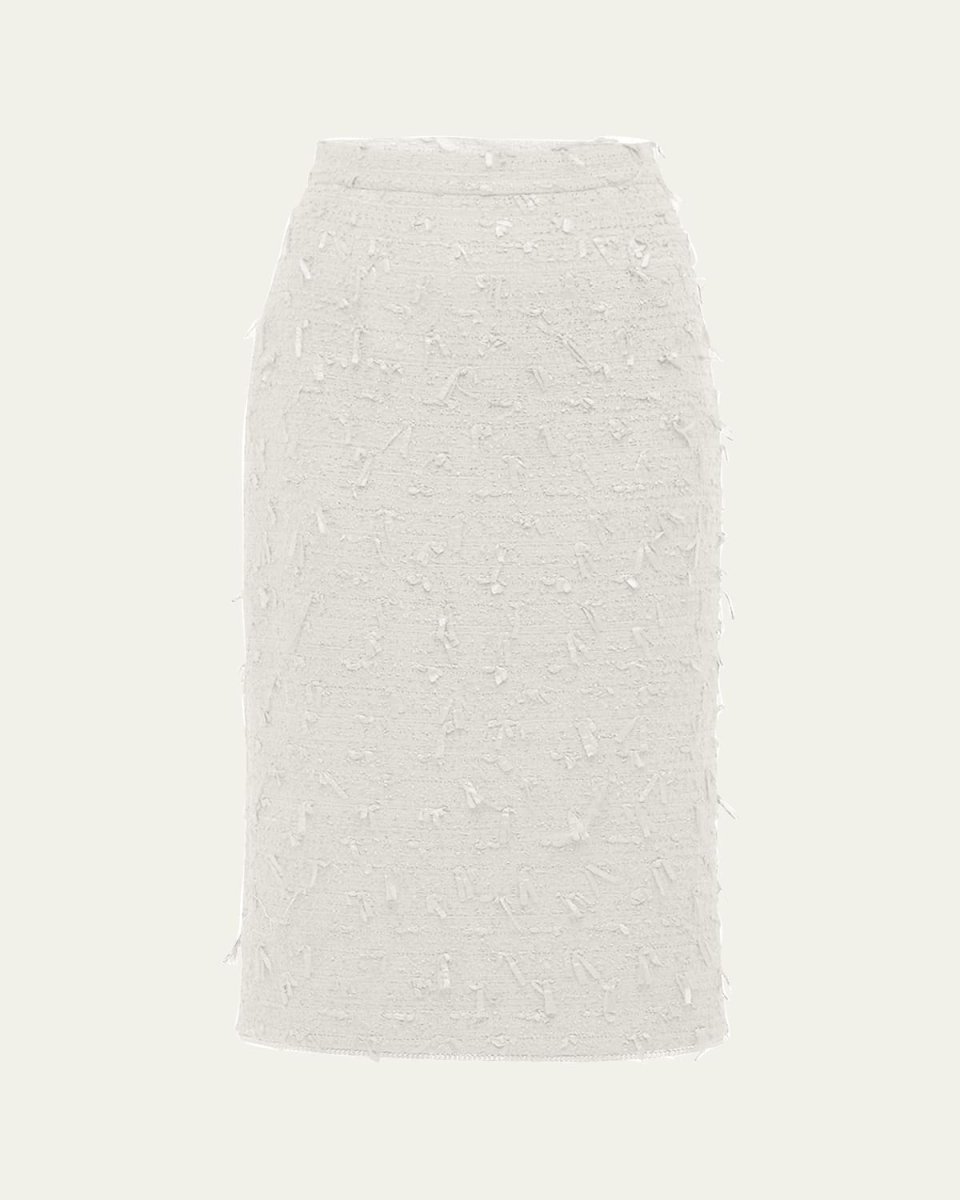 Mayson Frayed Tweed Midi Skirt