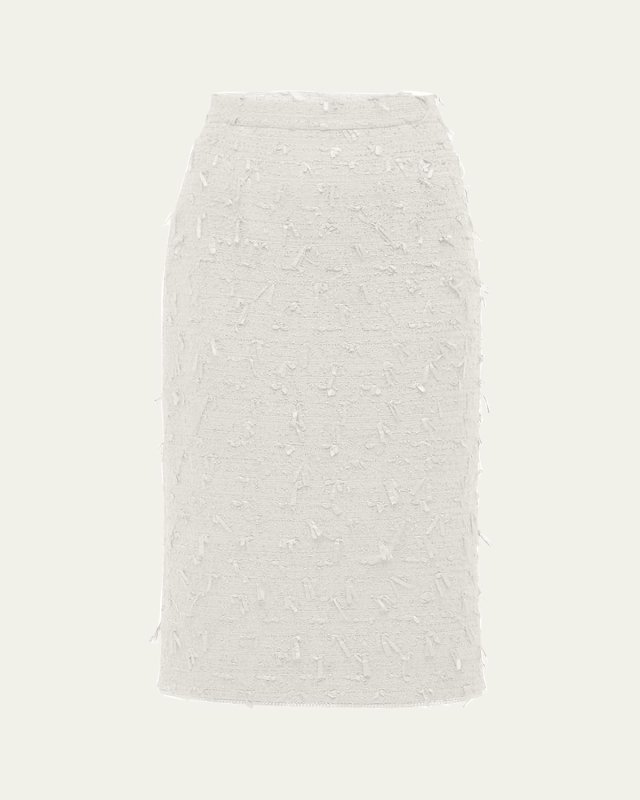 Mayson Frayed Tweed Midi Skirt