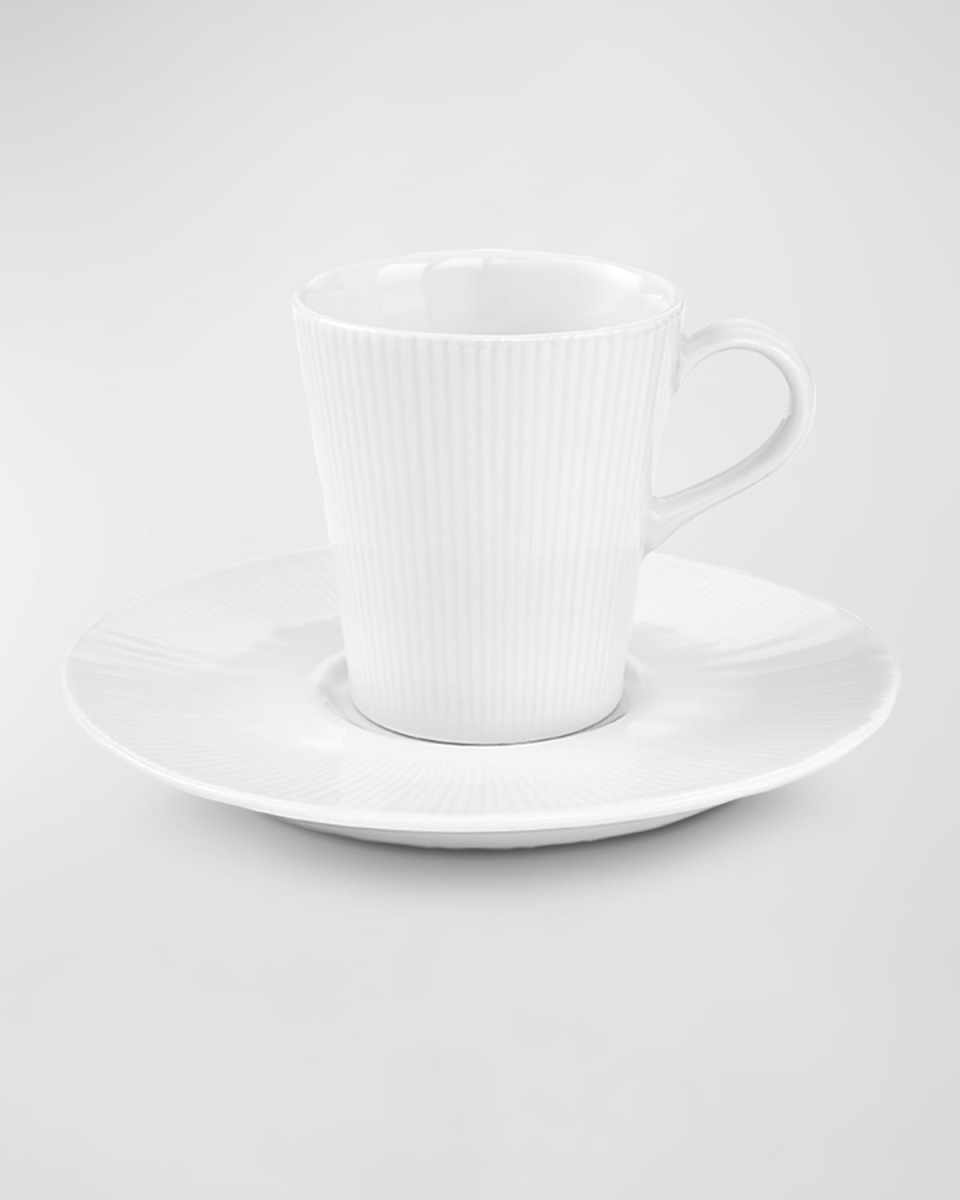 Eventail Espresso Cups and Saucers, Set of 4