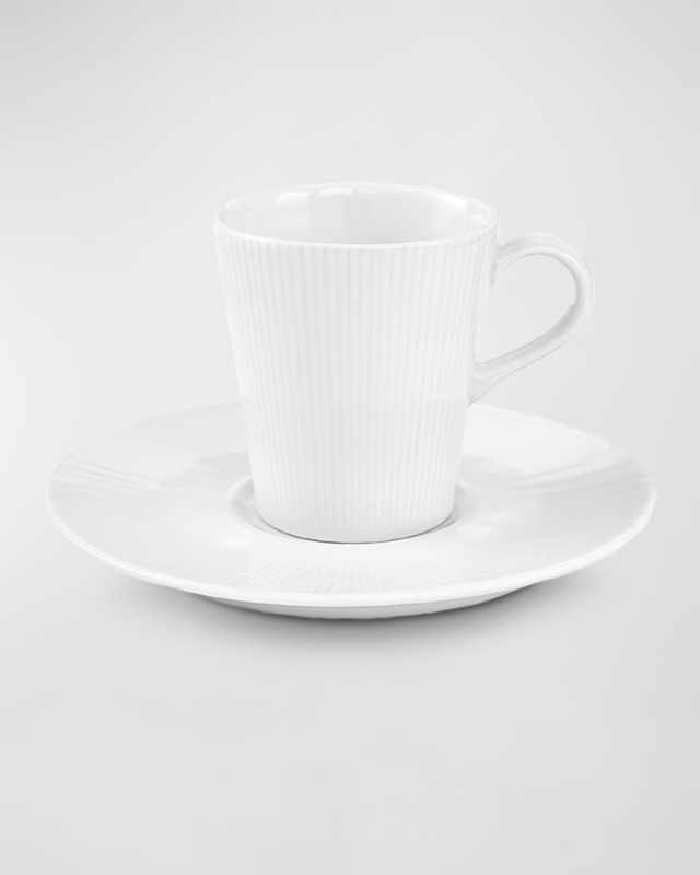 Eventail Espresso Cups and Saucers, Set of 4