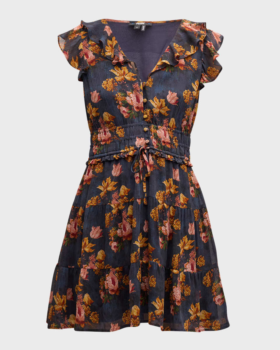 Paradis Floral Silk Mini Dress