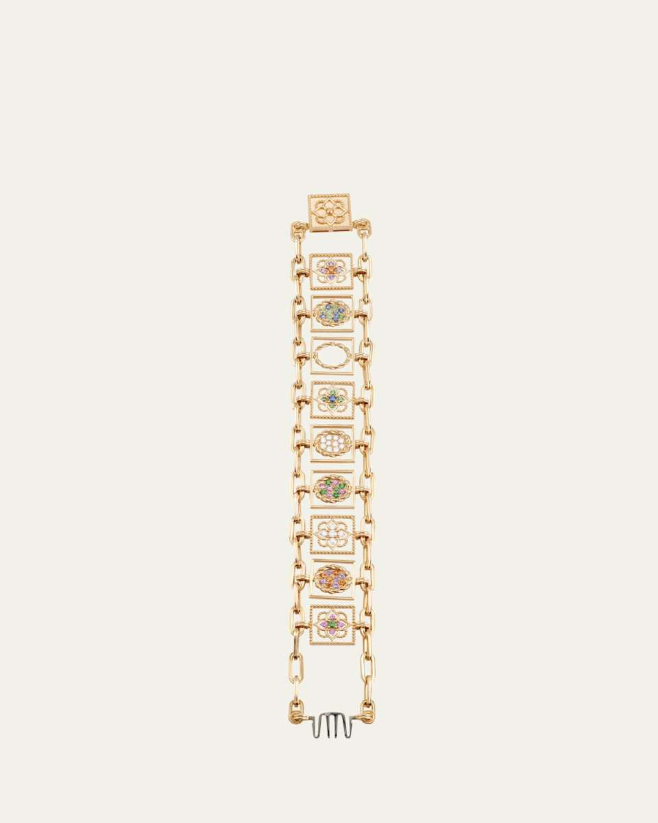18K Yellow Gold 9 Jardins Suspended Bracelet