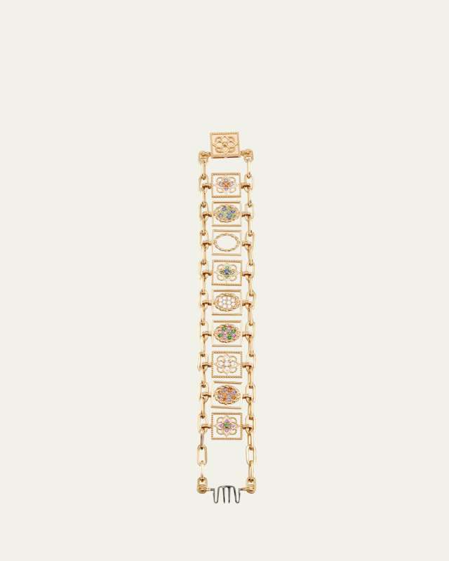 18K Yellow Gold 9 Jardins Suspended Bracelet