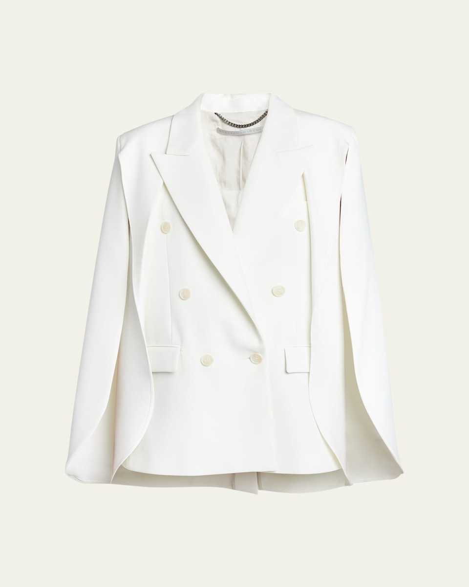 Double-Breasted Tailored Cape Jacket