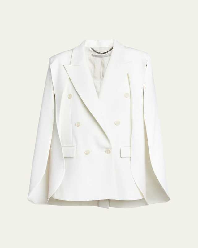 Double-Breasted Tailored Cape Jacket