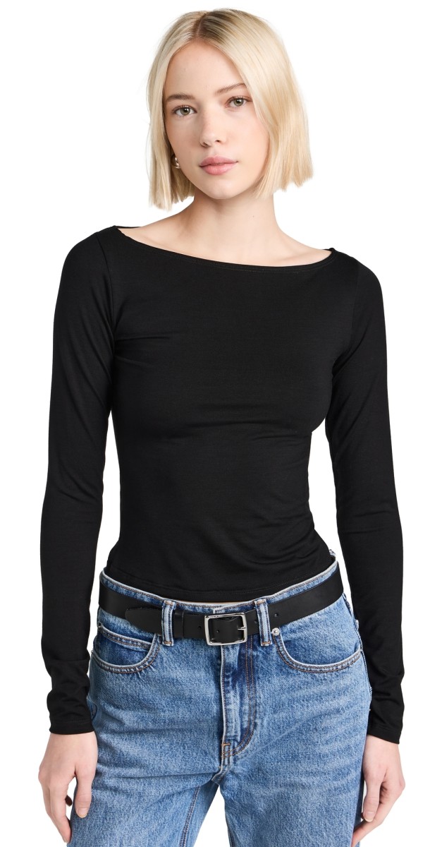 Reformation Wiley Knit Top Black