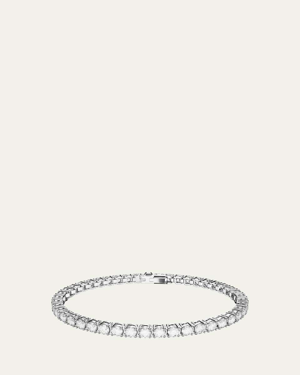 Matrix Rhodium-Plated Round-Cut Crystal Tennis Bracelet