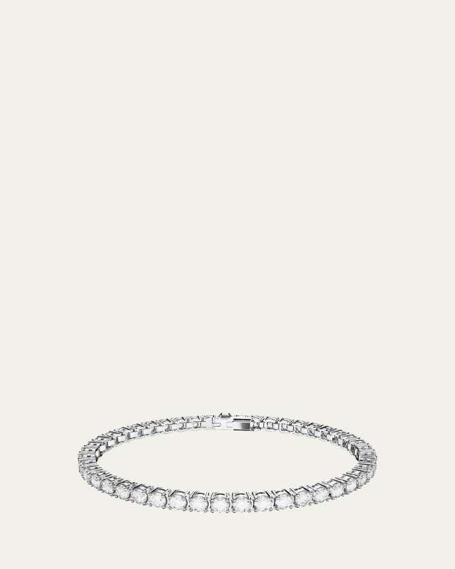 Matrix Rhodium-Plated Round-Cut Crystal Tennis Bracelet