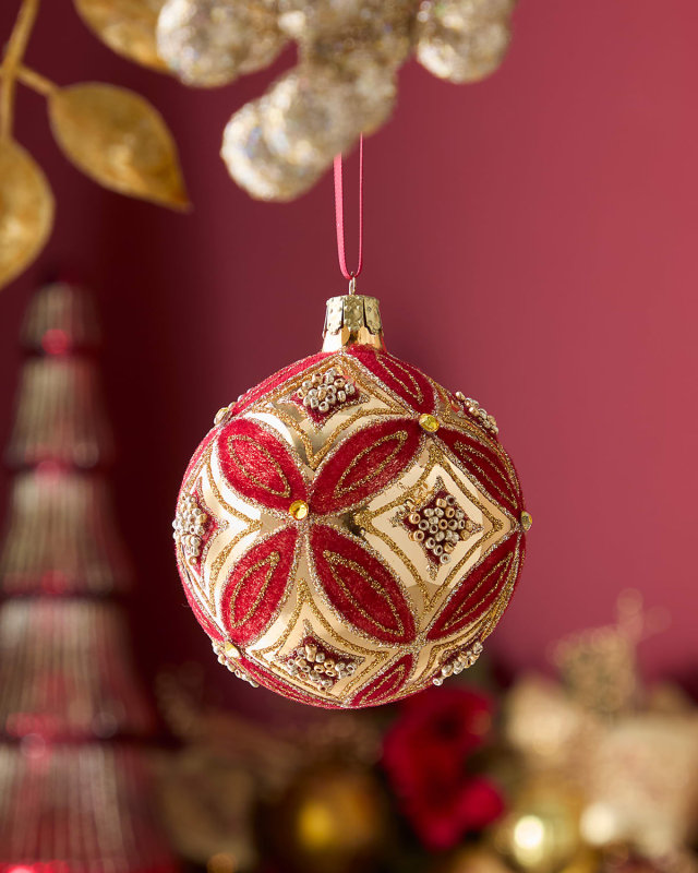 Christmas Shiny Glitter Golden Ball Ornament