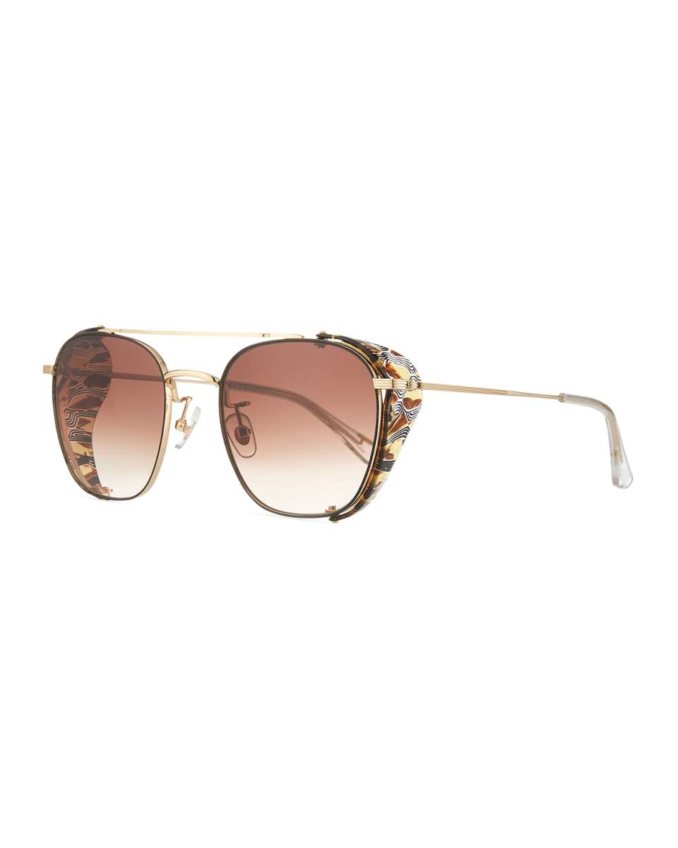 Earhart 24K Gold-Plated Metal Aviator Sunglasses
