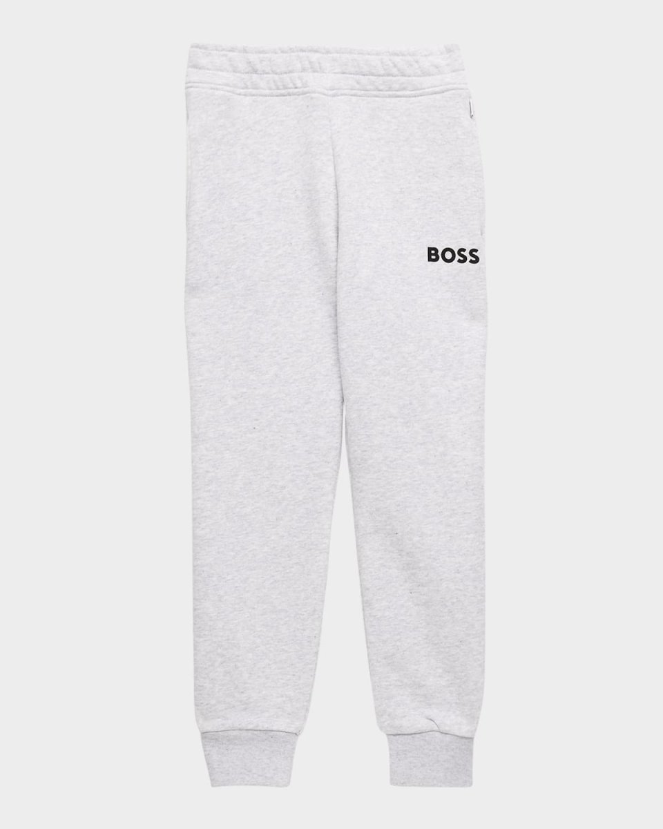 Boy's Logo-Print Fleece Joggers, Size 4-6