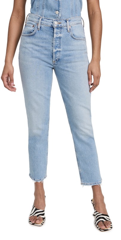 AGOLDE Riley High Rise Straight Crop Jeans Dynamic