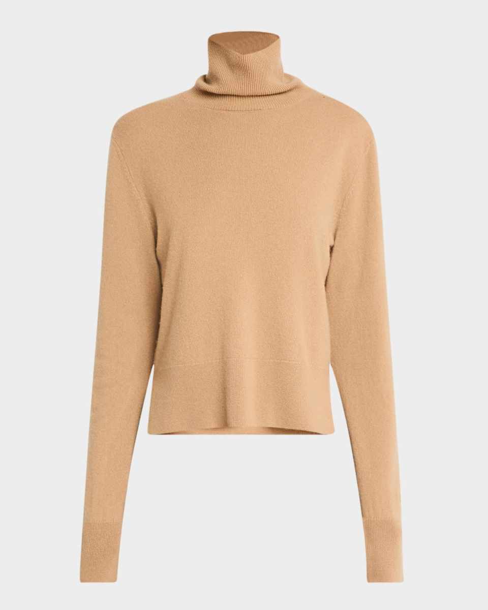 Turtleneck Cashmere Crop Sweat
