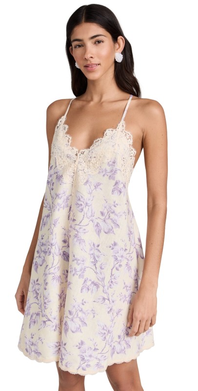 Zimmermann Halliday Swing Mini Dress Yellow/Lilac Floral