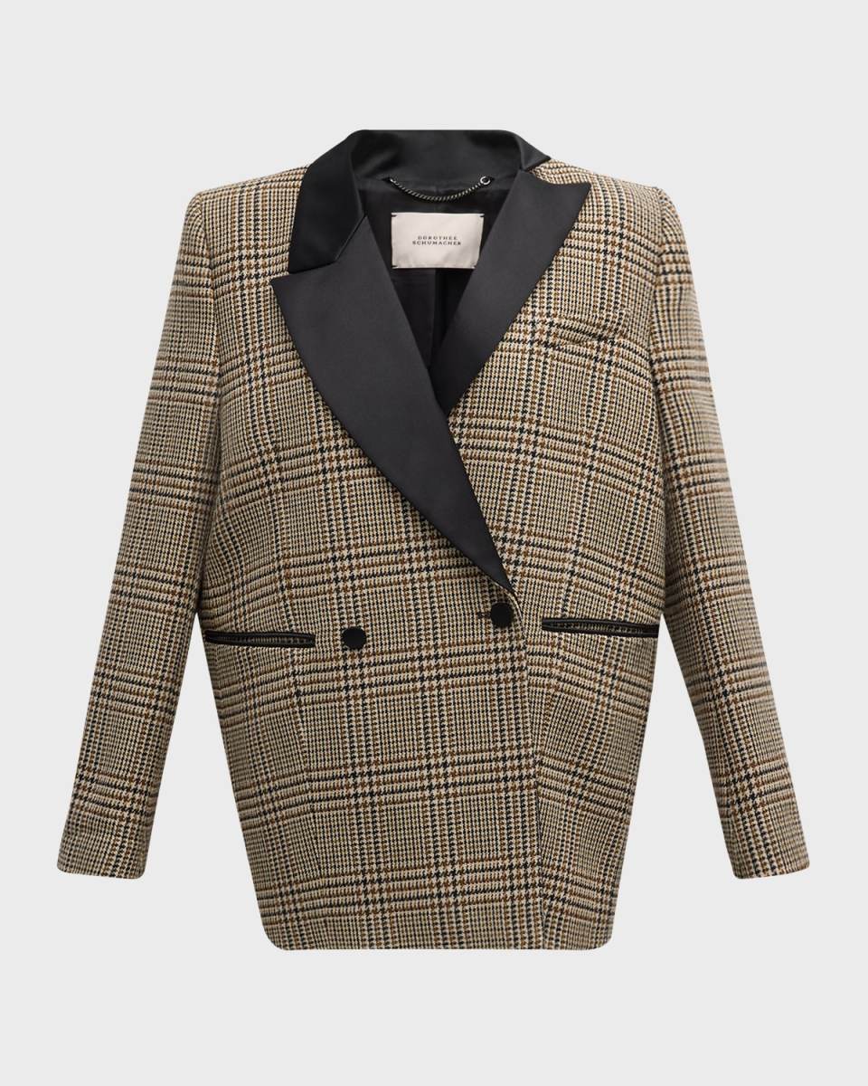 Graphic Elegance Houndstooth Plaid Jacket