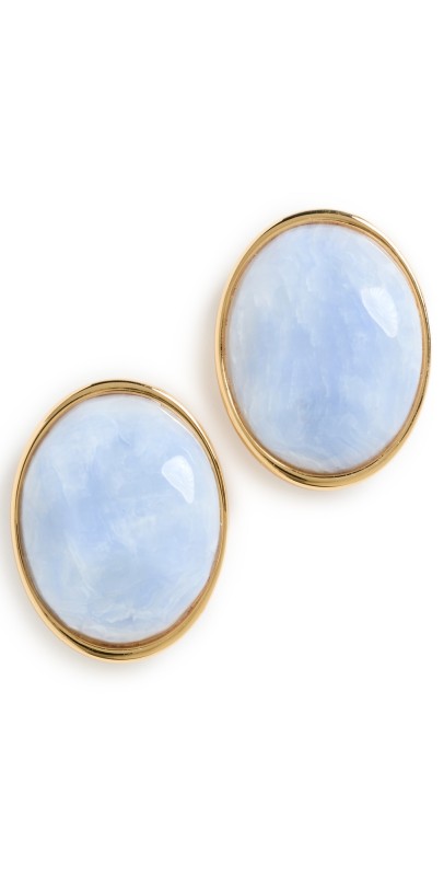 Lele Sadoughi Reflection Button Earrings Blu