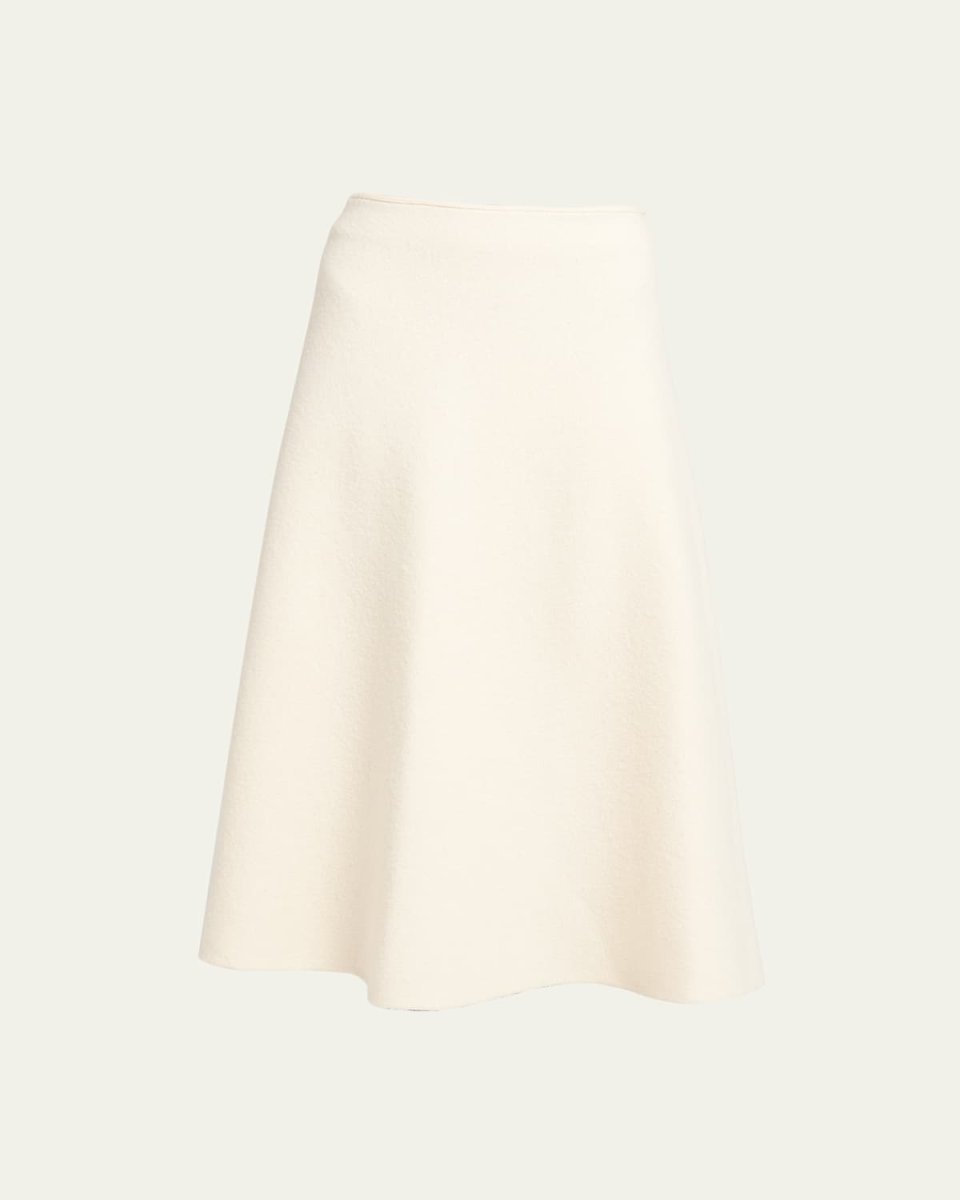 Asymmetric Wool Midi Skirt