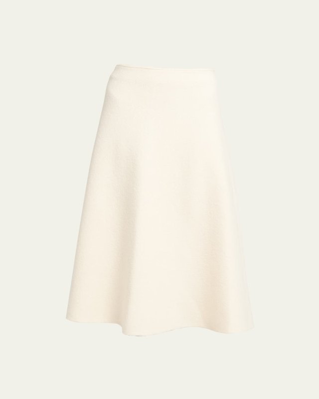 Asymmetric Wool Midi Skirt