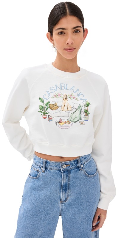 Casablanca Appartement Dans Les Airs Cropped Sweatshirt Appartement Dans Les Airs
