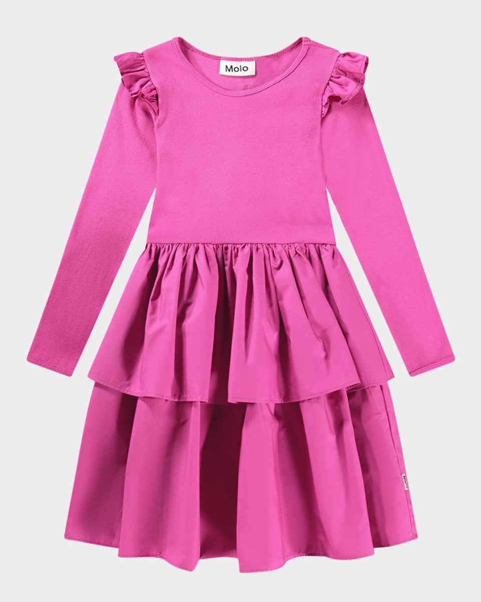 Girl's Cathi Combo Dress, Size 3T-6