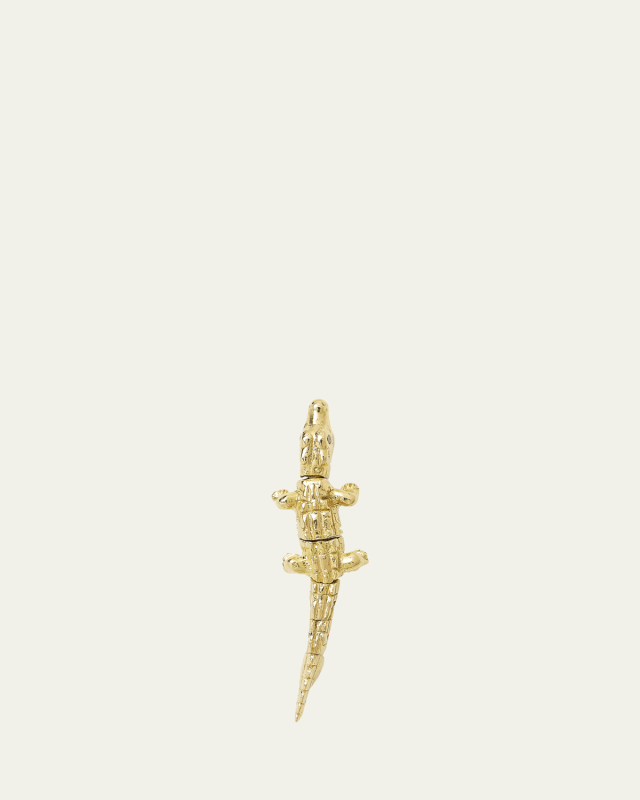 18K Yellow Gold Alligator Convertible Earring with Diamonds