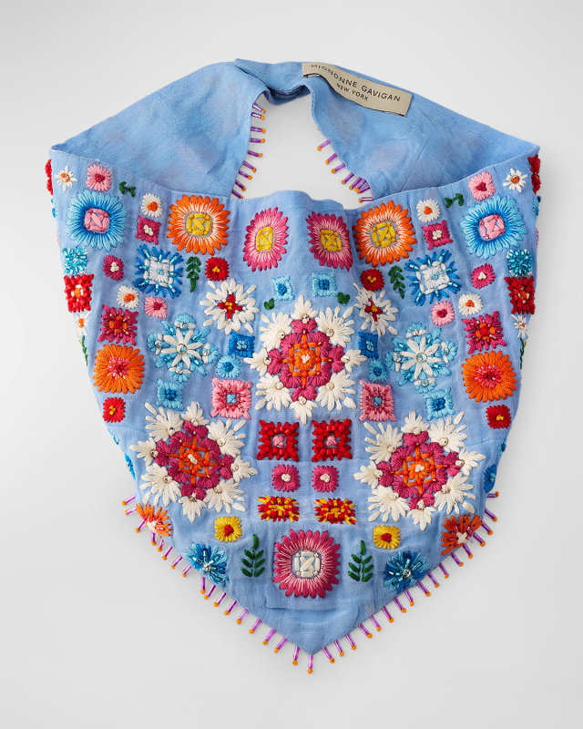 Taza Beaded and Embroidered Bandana