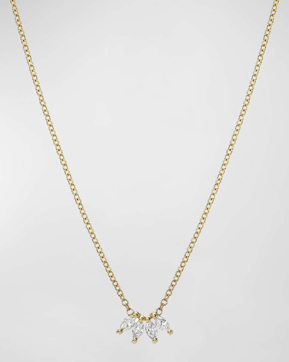 Four Marquise Diamond 14K Gold Necklace
