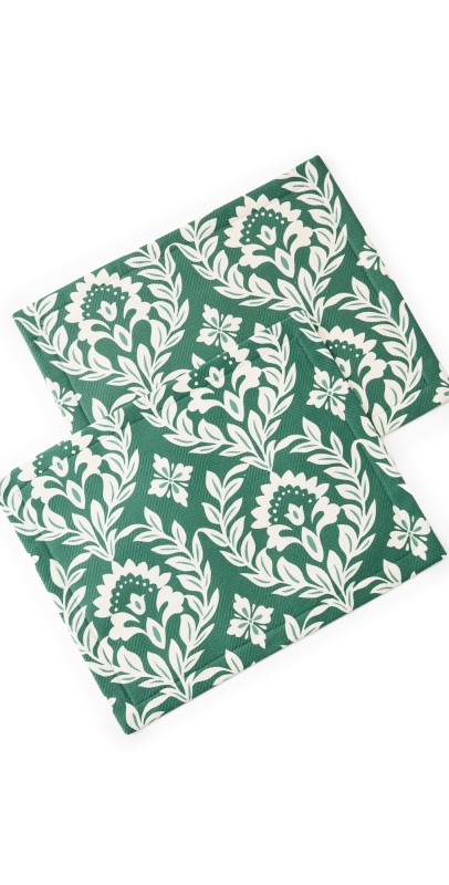La Double J Herringbone Tablemat Set of 2 (35x45) Green Garland