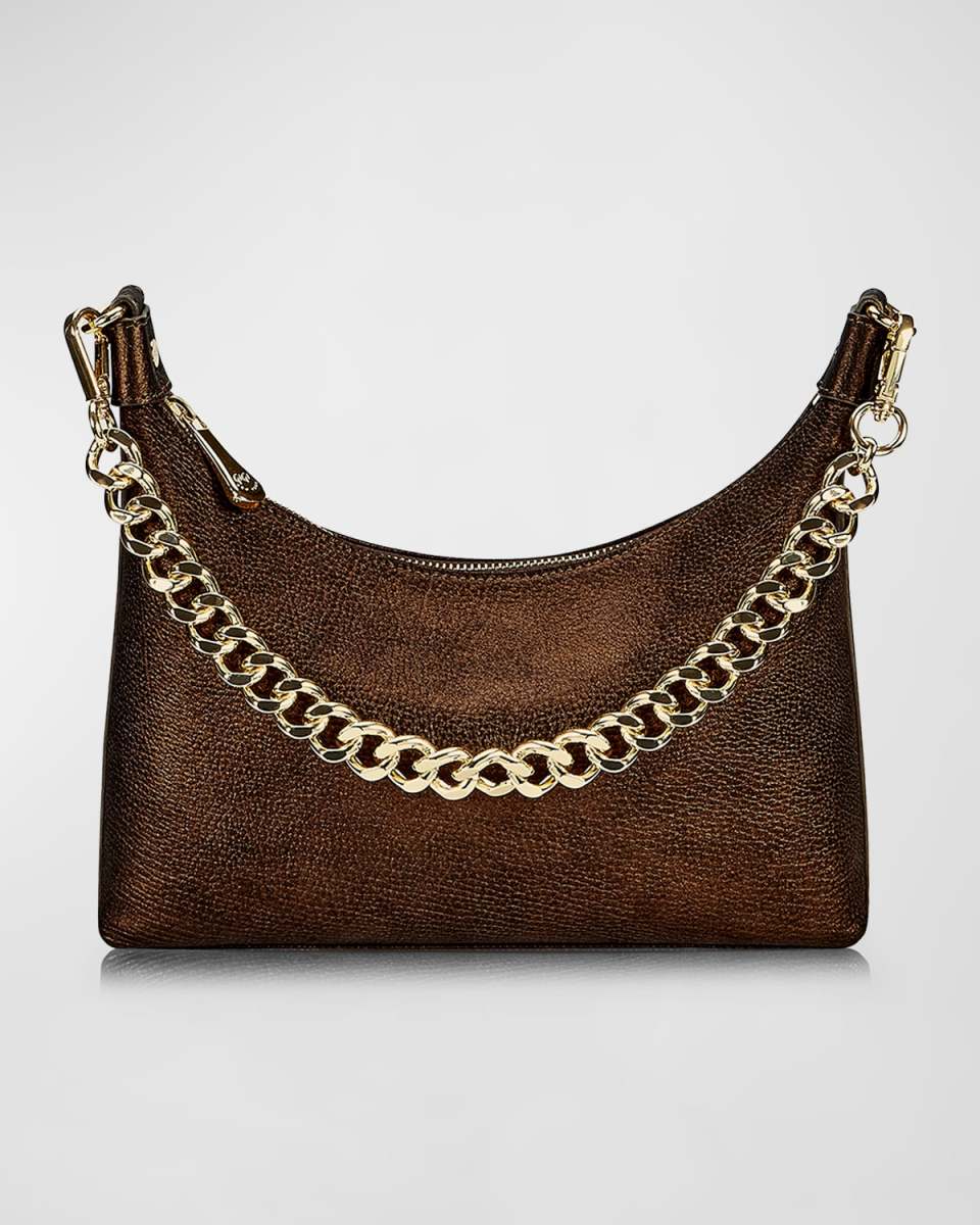 Blake Metallic Leather Shoulder Bag