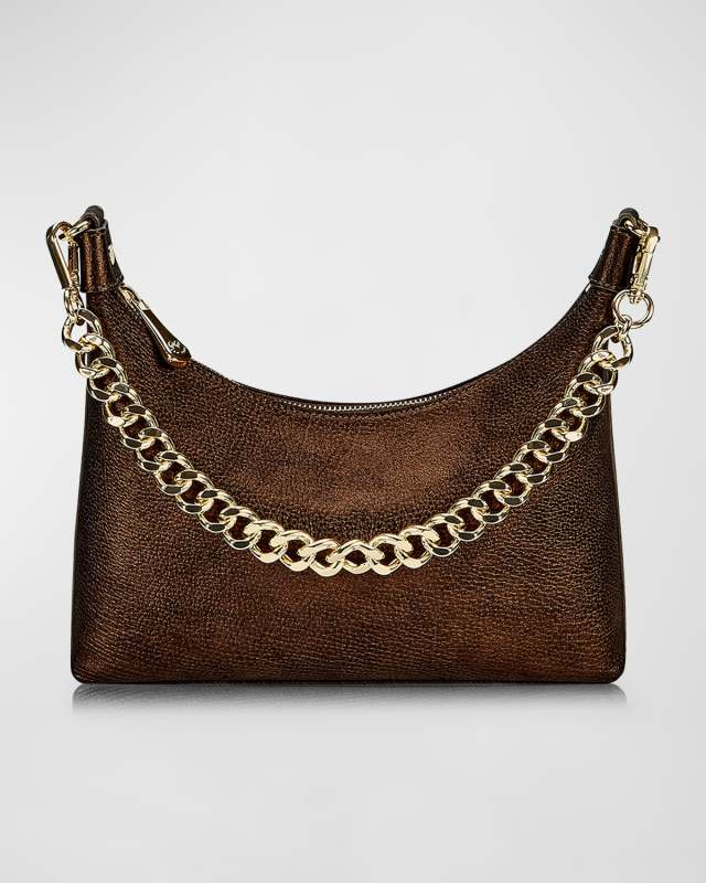 Blake Metallic Leather Shoulder Bag