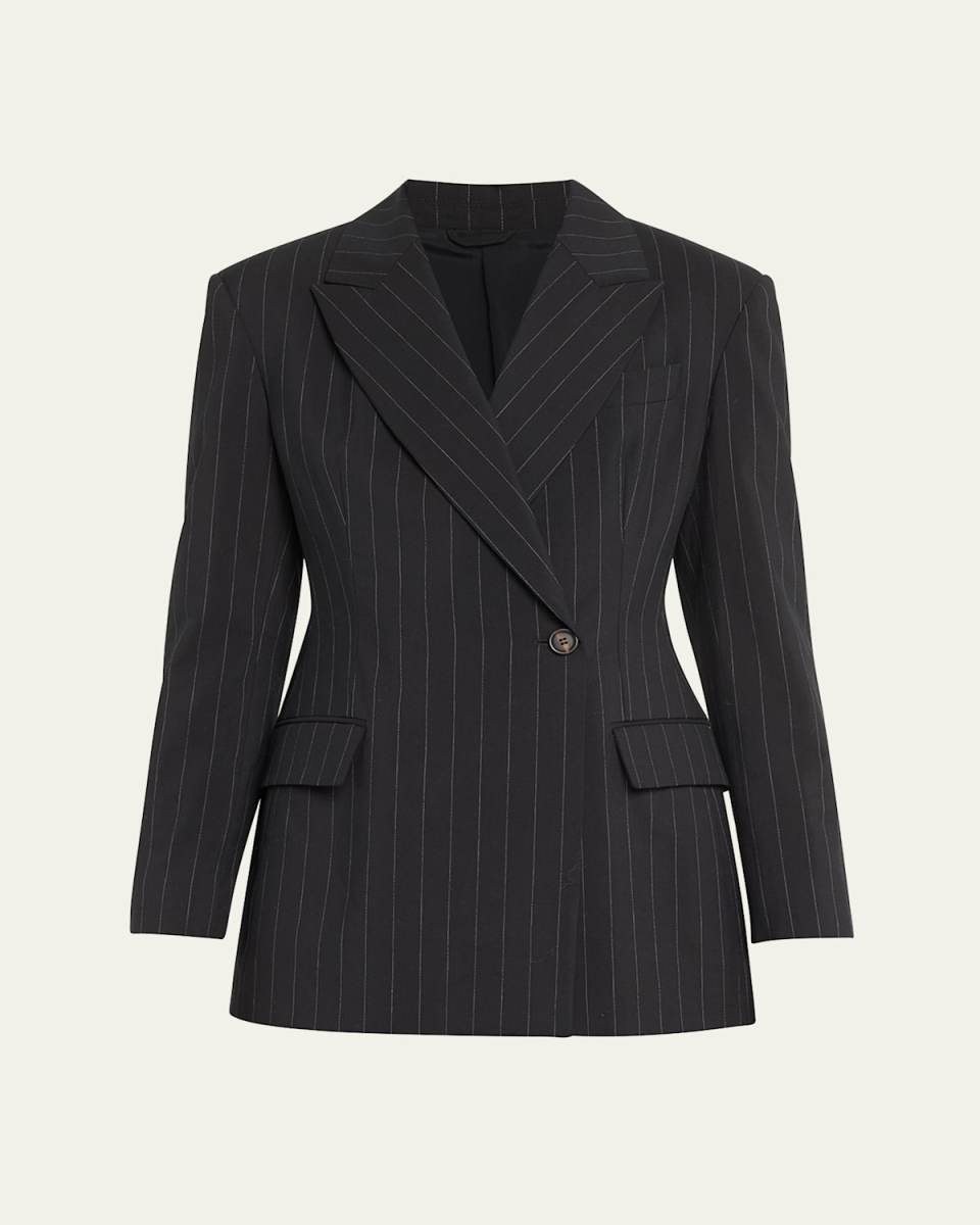 Pinstripe Wool Blazer