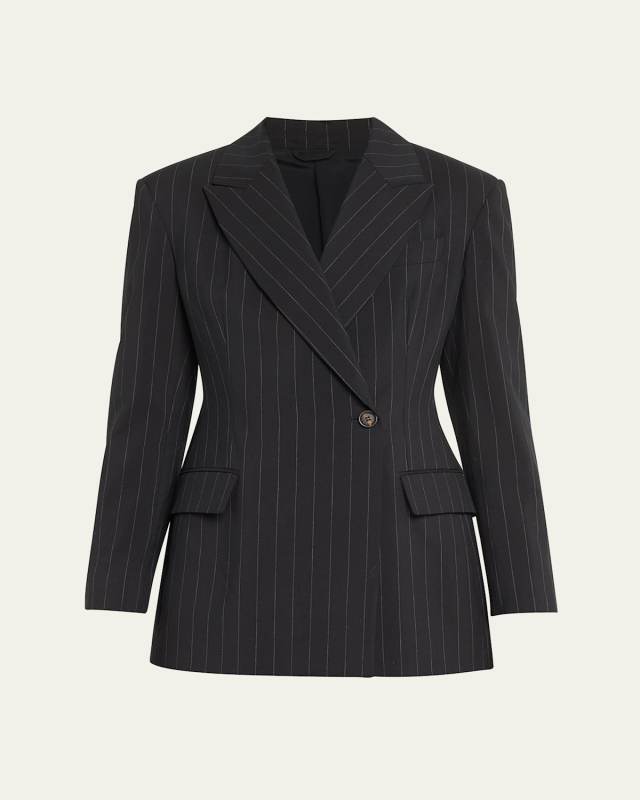 Pinstripe Wool Blazer