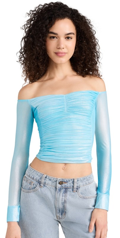 AFRM Odilla Foil Mesh Top Bluefish Ombre