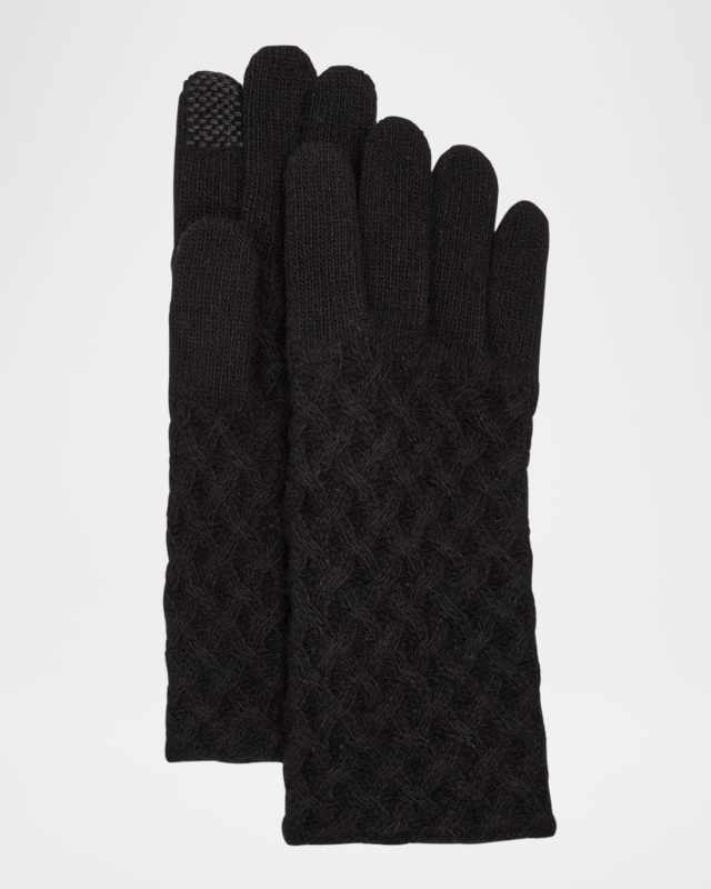 Cashmere Blend Basketweave Gloves