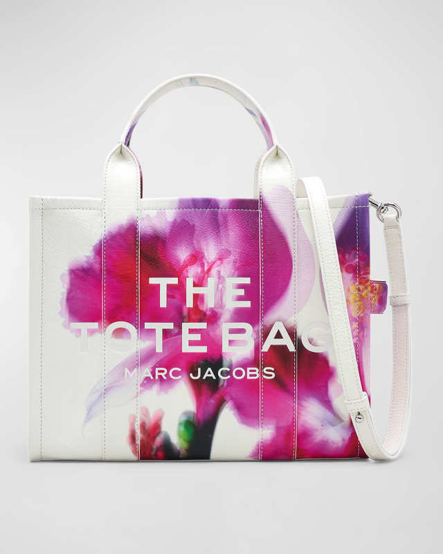The Future Floral Leather Medium Tote Bag