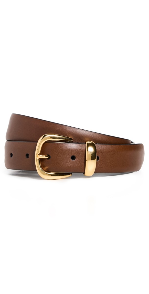 Anderson's Narrow Semi Formal Calf Leather Belt Taupe Brown