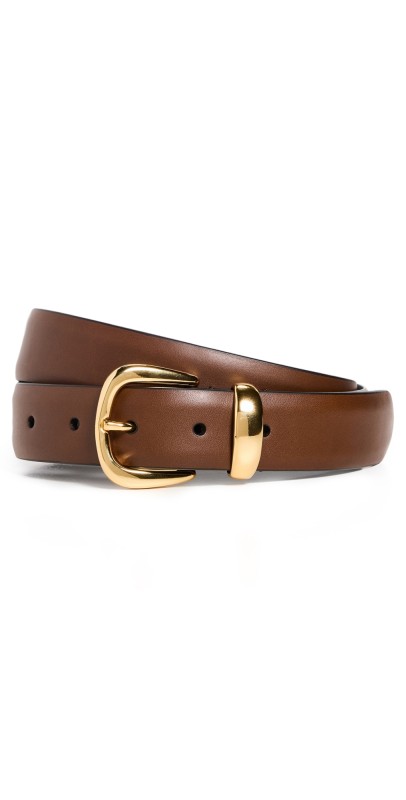 Anderson's Narrow Semi Formal Calf Leather Belt Taupe Brown