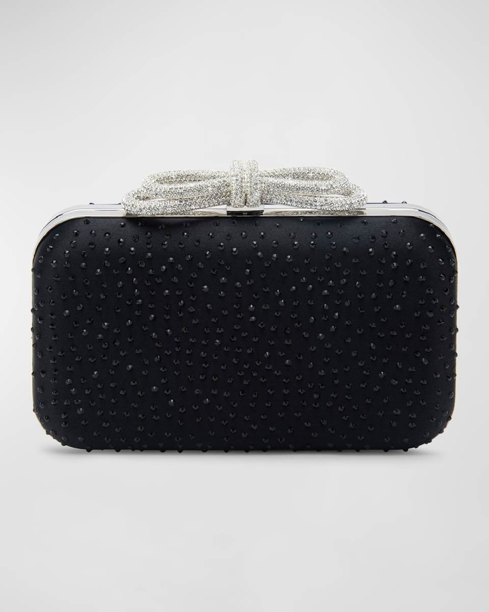 Bow Strass Satin Clutch Bag