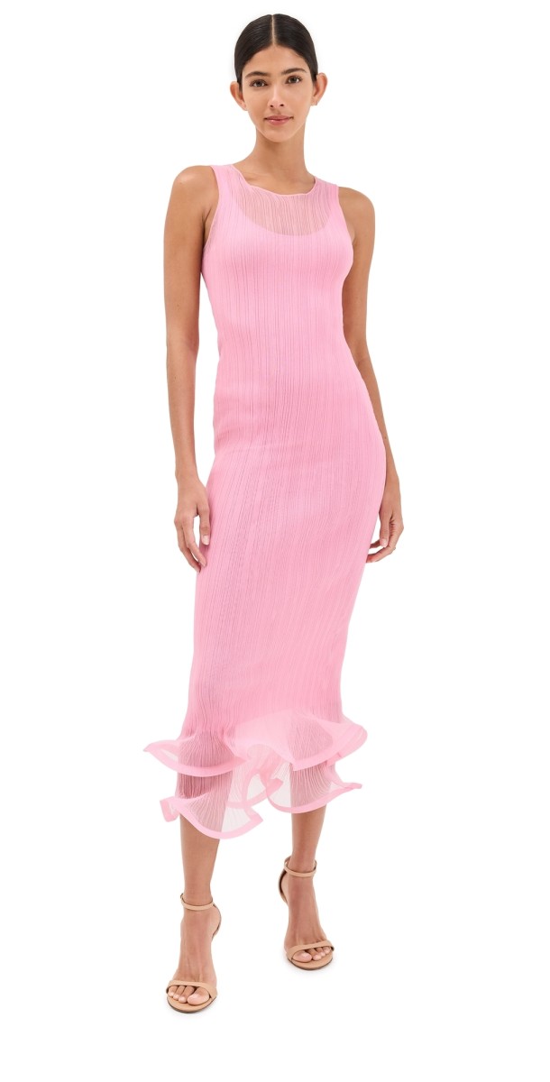 SIMKHAI Daniella Midi Dress Candy Pink