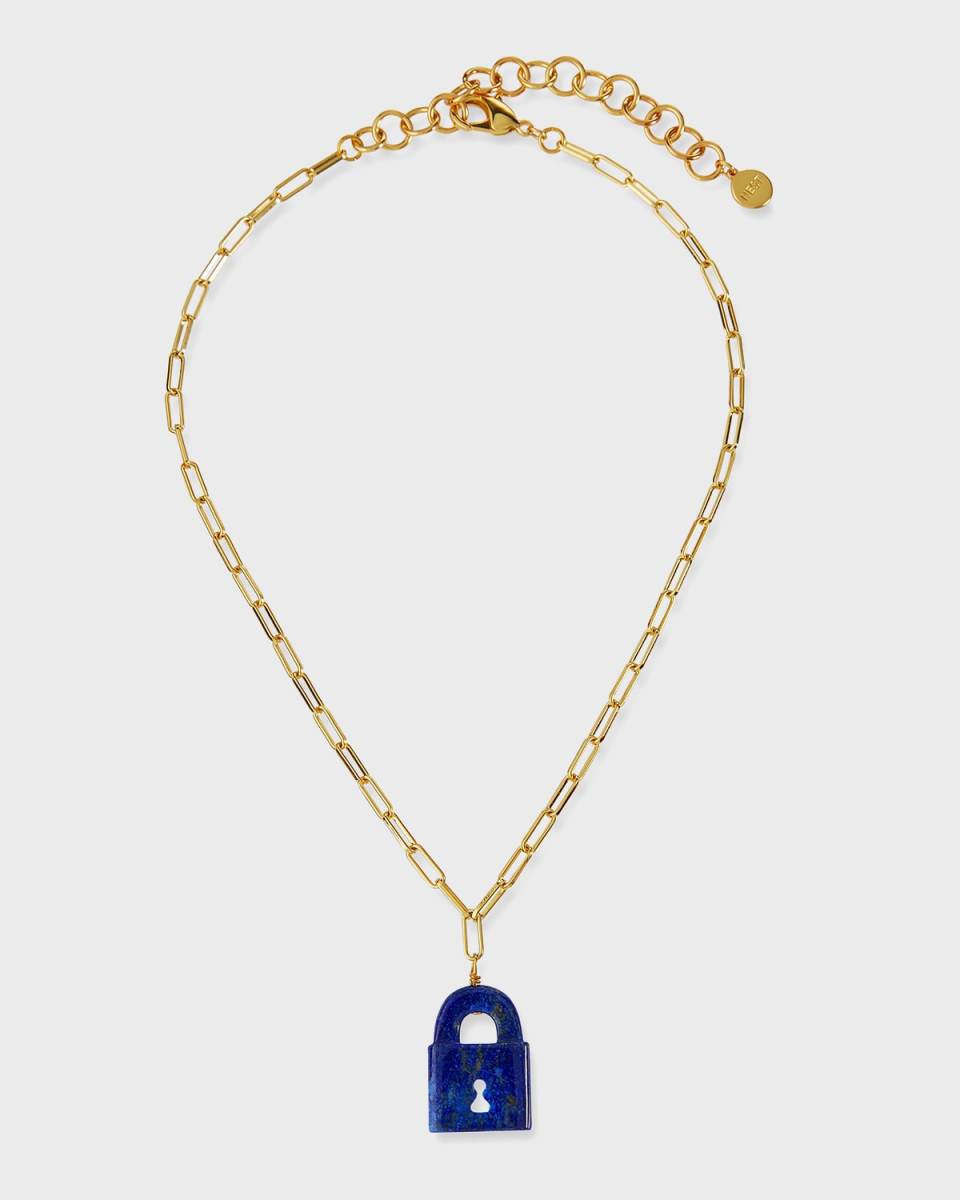 Lapis Lock Pendant Necklace