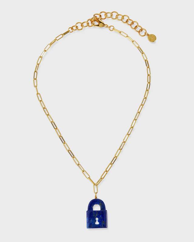 Lapis Lock Pendant Necklace