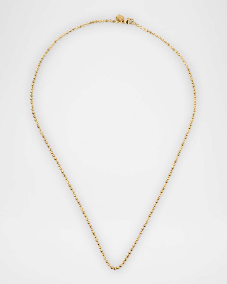 Golden Dreams 18K Yellow Gold 2mm Ball Chain Necklace, 18"
