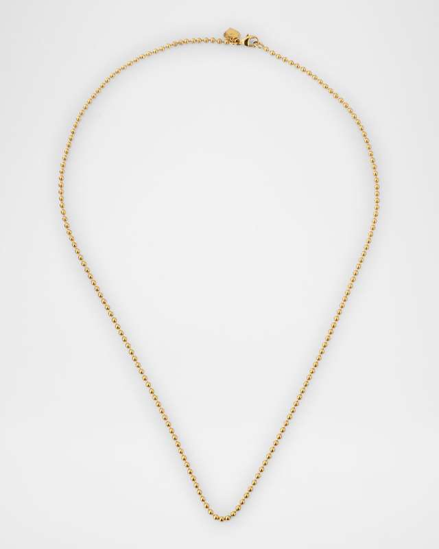 Golden Dreams 18K Yellow Gold 2mm Ball Chain Necklace, 18"