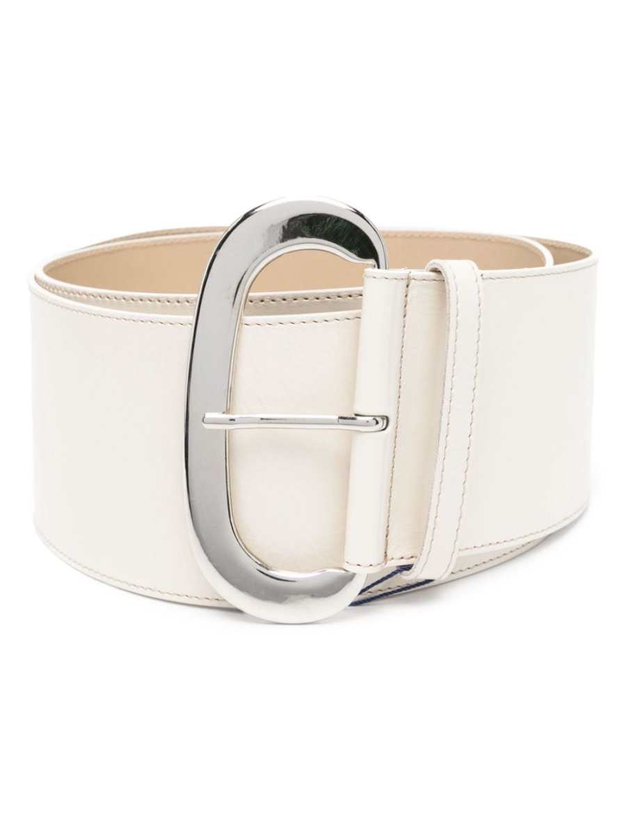 buckled leather belt