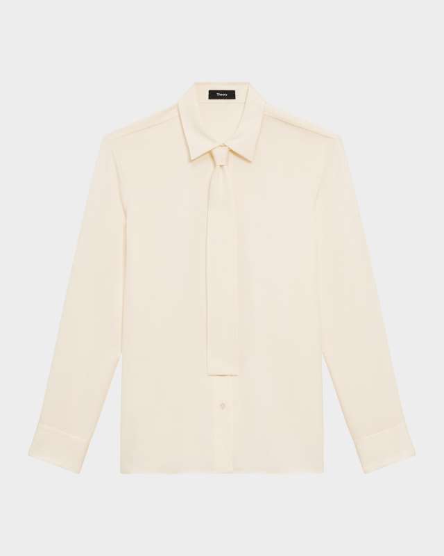 Modern Silk Georgette Neck-Tie Shirt