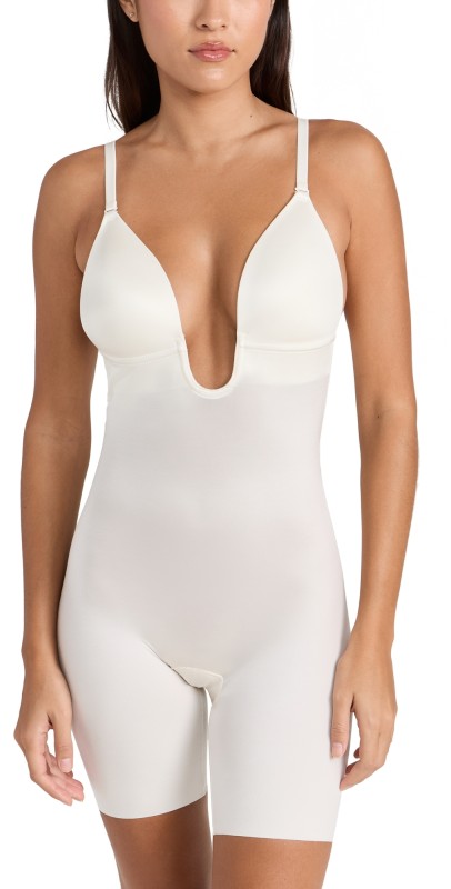 SPANX Plunge Low Back Bodysuit Linen