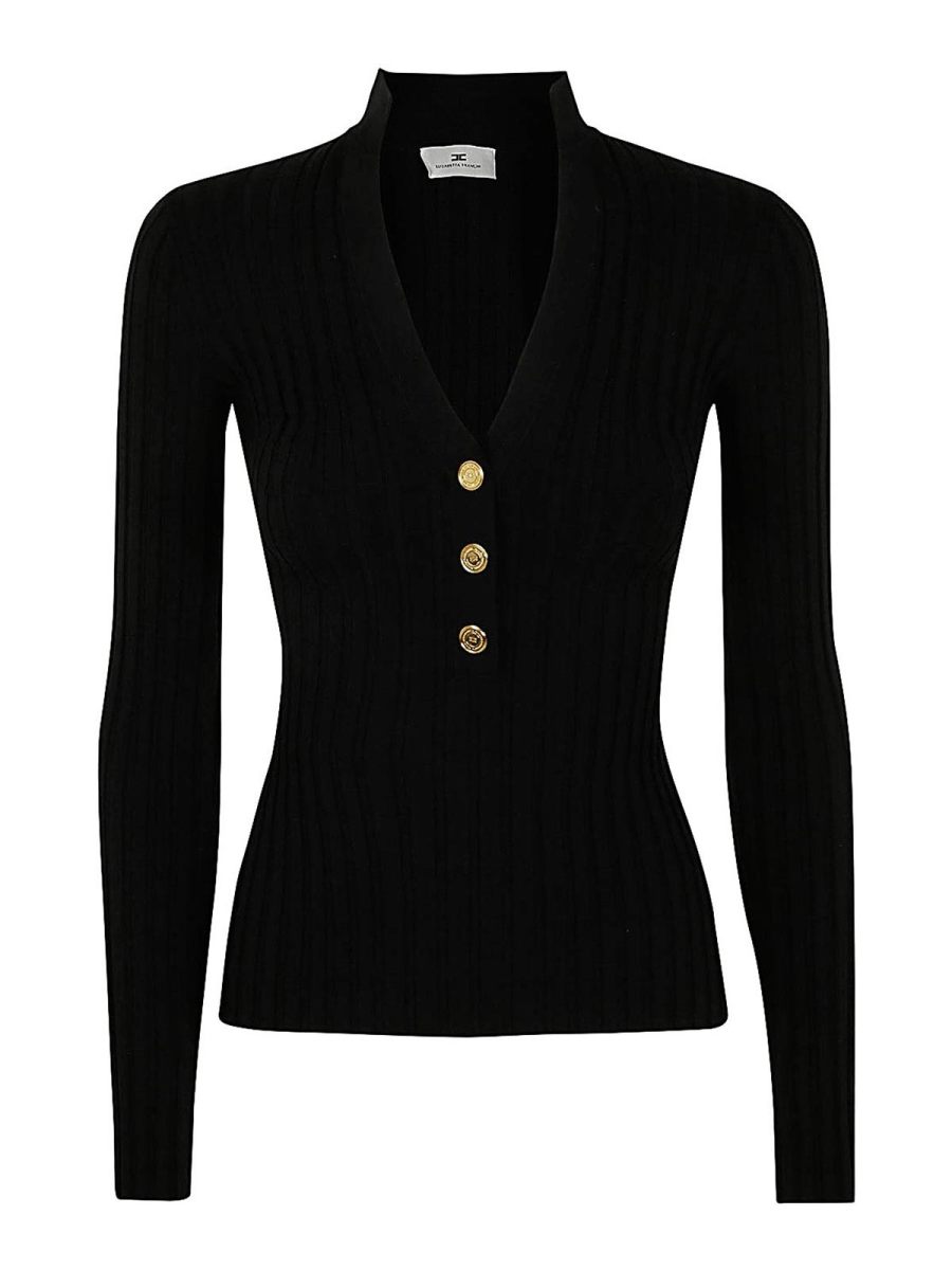 Elisabetta Franchi Pull À Col V - Noir