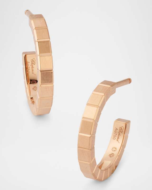 18K Rose Gold Ice Cube Mini Hoop Earrings