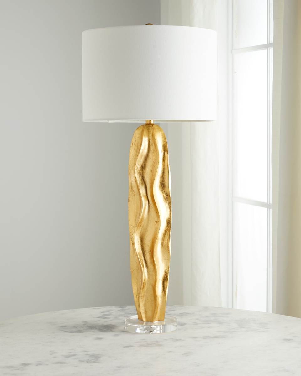 Stanton Wave 37" Gold Leaf Buffet Lamp